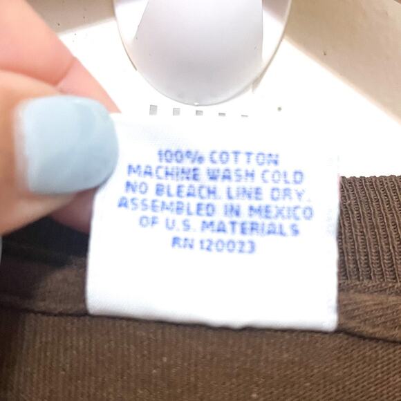 Vintage 90s Jesus Crown Of Thorns Graphic T Shirt Size 2XL Brown Religious Cross - Picture 9 of 9